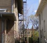 escape ladders, and outside stairways, including landing(s) which do not exceed the minimum required dimensions for a landing