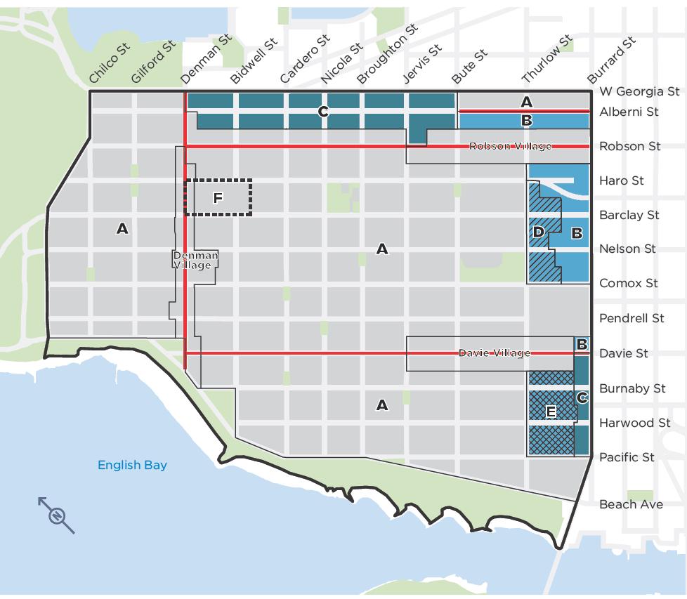 REZONING POLICY Rezoning Policy C A B Area A - No rezonings, except for 100% social housing (CBD excluded) A F Community Centre/Library A A D E B B C Areas B & C - Rezonings considered for
