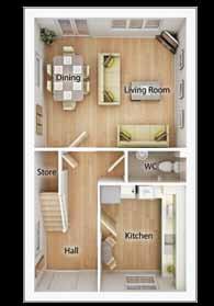 Ground Floor Kitchen 3.46m x 2.79m 11'4" x 9'2" Living/Dining Room 4.89m x 4.20m 16'1" x 13'9" First Floor Bedroom 2 3.