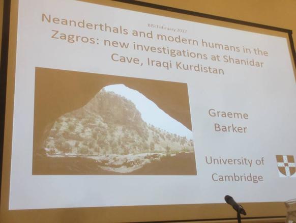 AISC February 2017 Newsletter Page 3 This lecture was called Neanderthals and Modern Humans in the Zagros and looked at new investigations at Shanidar Cave, Iraqi Kurdistan in northern Iraq.