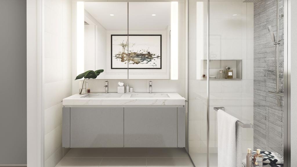 YOUR OWN STYLISH SANCTUARY The bathrooms at Sunrise Bay are family bathrooms embodying high-design and sophistication through minimal form,effortless