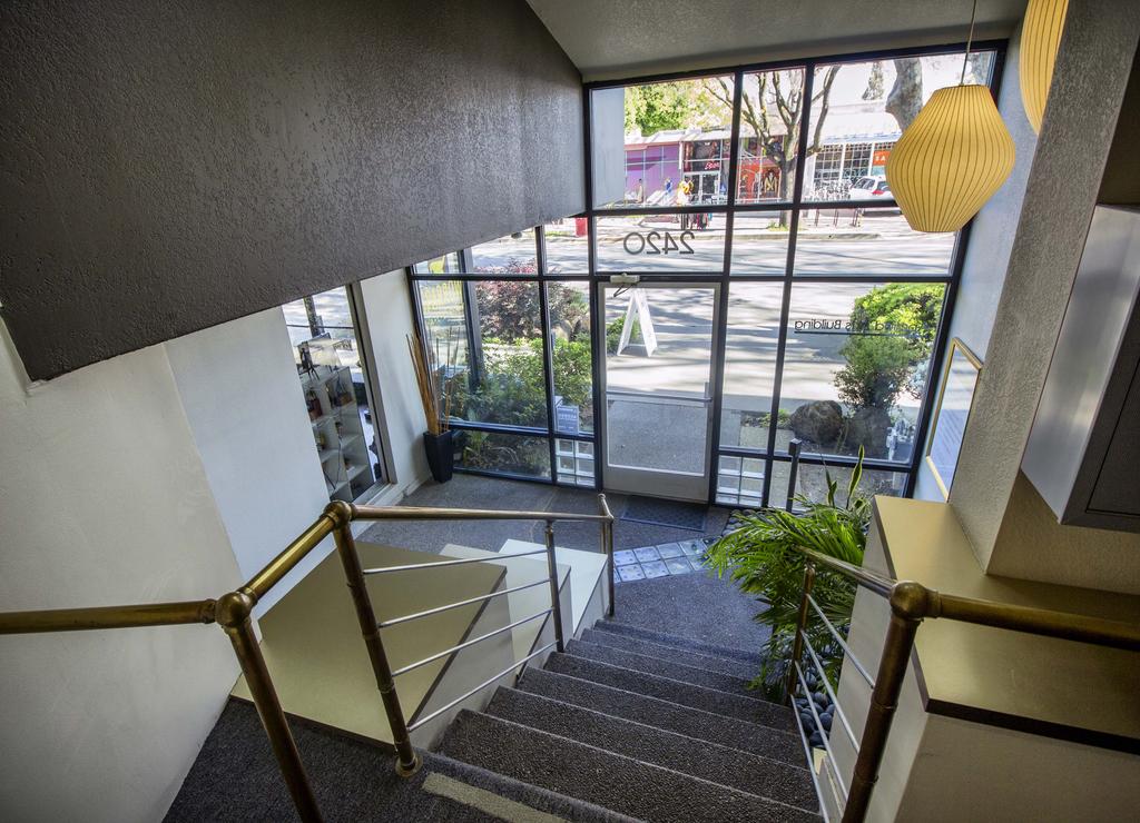 Modern features are afixed throughout the building, along with tasteful older elements such as vintage brass banisters and a wooden trestle-framed skylight, bringing Sacramento s rich history to the