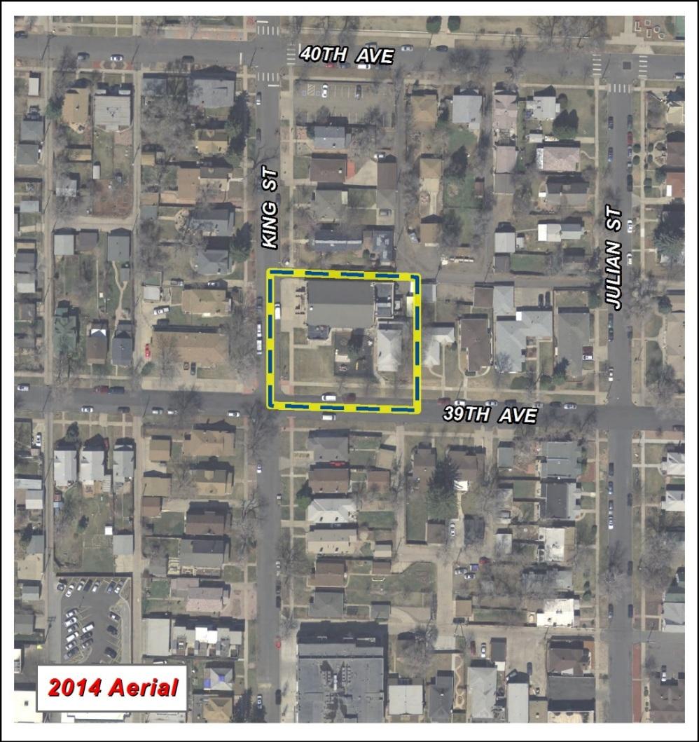 Rezoning Application #2015I-00174 3914 N. King Street and 3441 W. 39 th Ave March 23, 2016 Page 3 Existing Context The site is at the northeast intersection of North King Street and West 39 th Avenue.