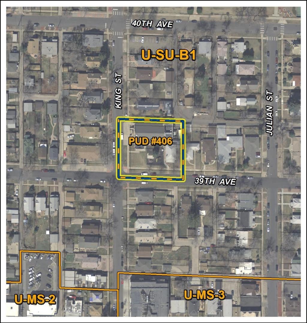 Rezoning Application #2015I-00174 3914 N. King Street and 3441 W. 39 th Ave March 23, 2016 Page 4 1. Existing Zoning The existing PUD 406 was approved in 1996. The site was previously zoned R-2.