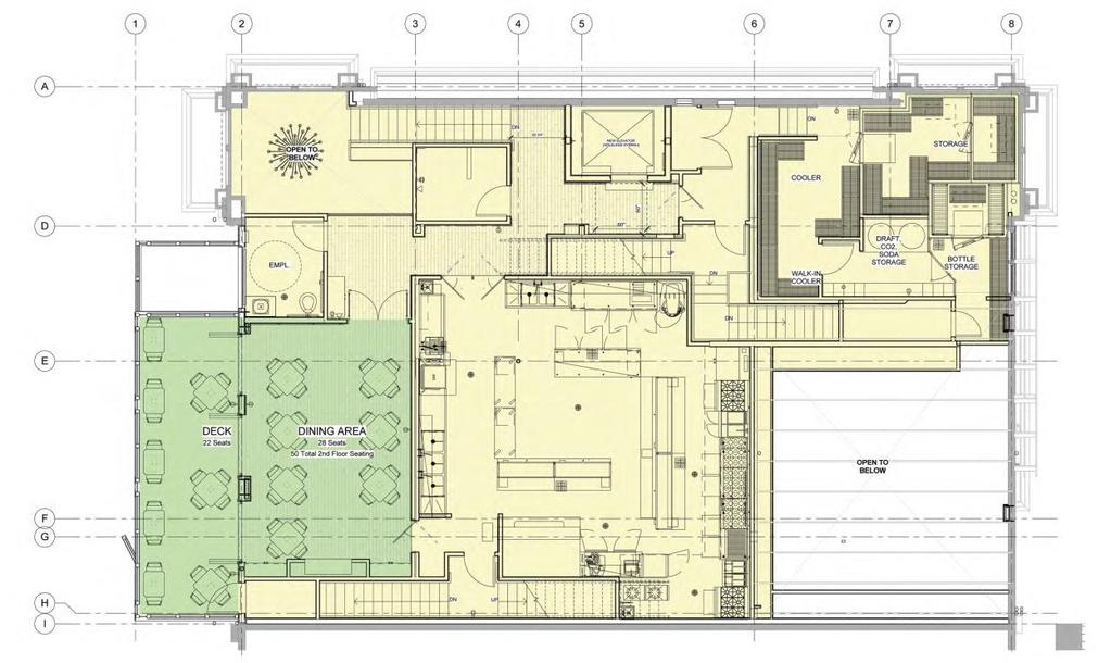PROPOSED SECOND FLOOR LAYOUT PROPOSED ROOF DECK LAYOUT The restaurant proposes the ability for patrons to purchase and