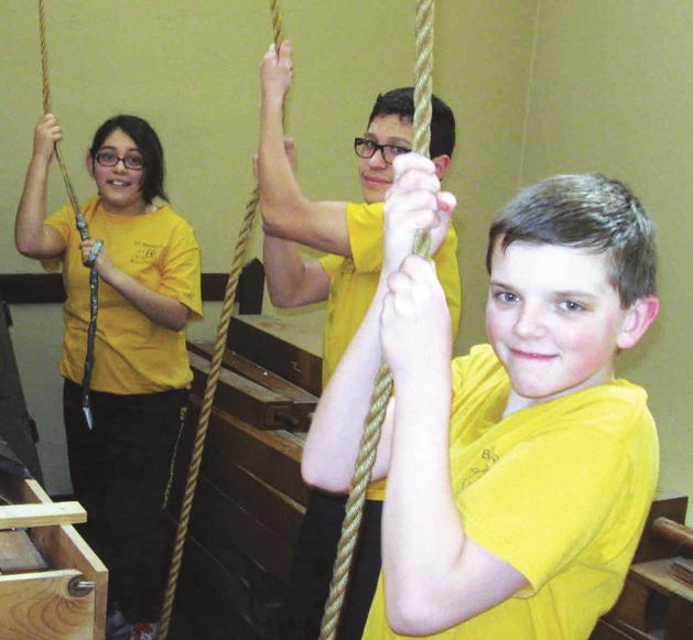 Barbara School took turns ringing in the new Holy Father.