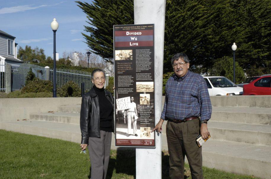 Developed by the Community Redevelopment Agency for the City and Rosie the Riveter National Park, the Bay Trail markers explored a variety of themes -- from wartime discrimination in housing and