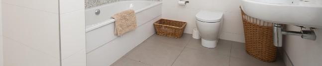 88m) BATHROOM: White suite comprising floating wash hand basin, wc concealed