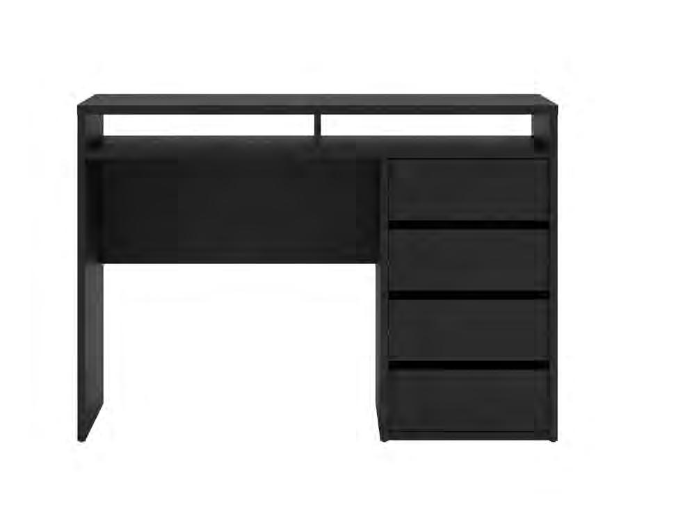 HANDLE-FREE DESKS Tvilum s Function Plus 4 Drawer and 2 Shelf Desk provides ample storage