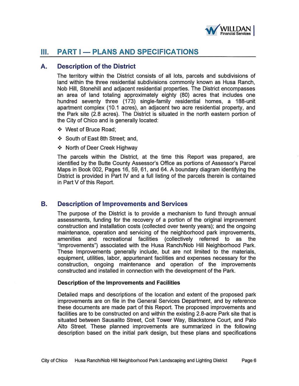 Ill. PART I - PLANS AND SPECIFICATIONS A.