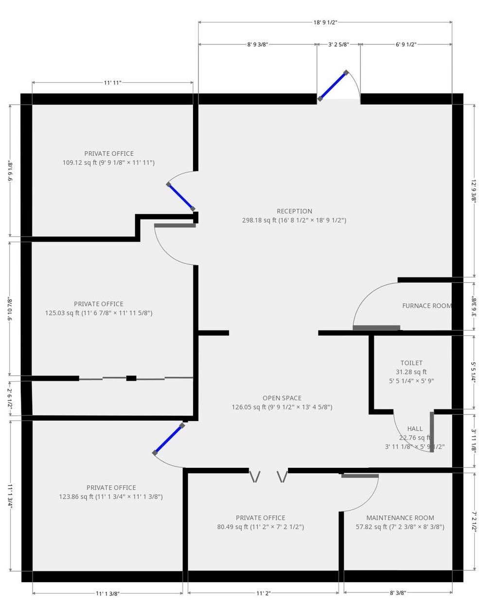 Off-street Parking Lot Sketch of Floorplan: Unit C* ADA Restroom Separate network room with cooling