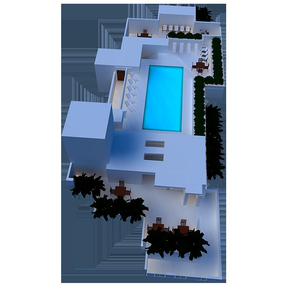 Roof Top Sky Terrace Deck level grated pool