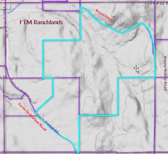 FTM Ranchlands Approximate Boundaries TOTAL: 250.