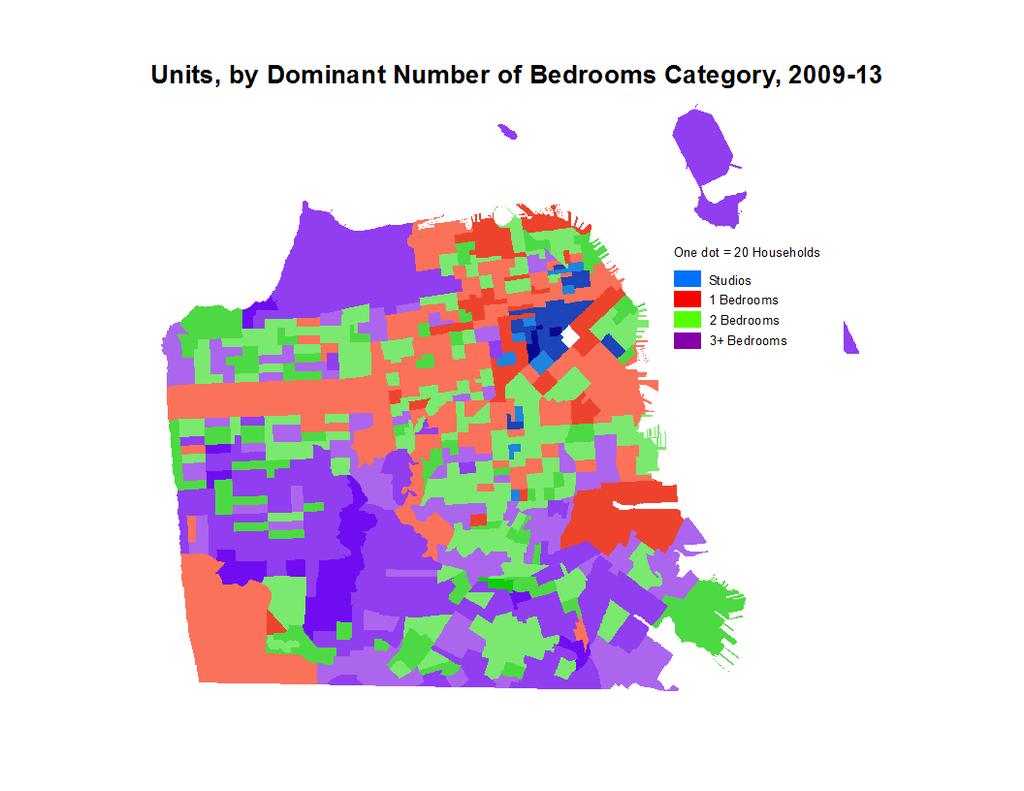Housing Mix by Neighborhood Housing data, including number of units by unit size (bedroom count), was collected from the 5 year American Community Survey, years 2009 to 2012.