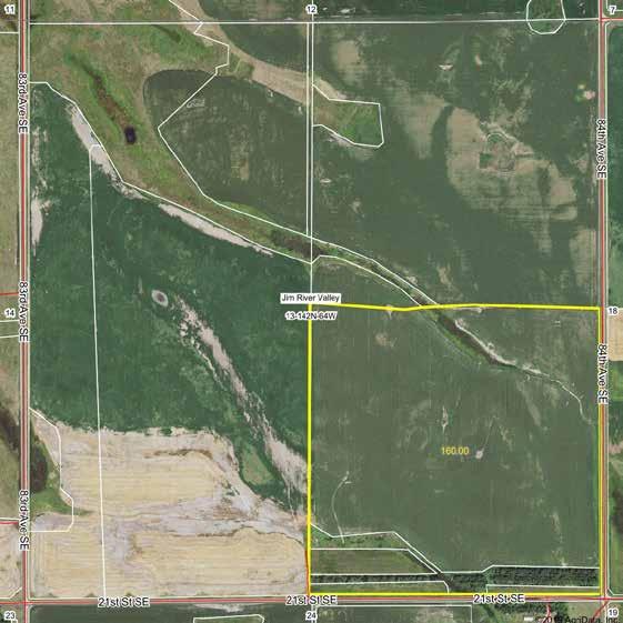 Parcel 3 (Jim River Valley Township) Acres: 160 +/- Legal: SE1/4 13-142-64 Crop Acres: 148.77 +/- Taxes (2018): $1,201.00 This quarter of quality cropland has a SPI of 61.5.