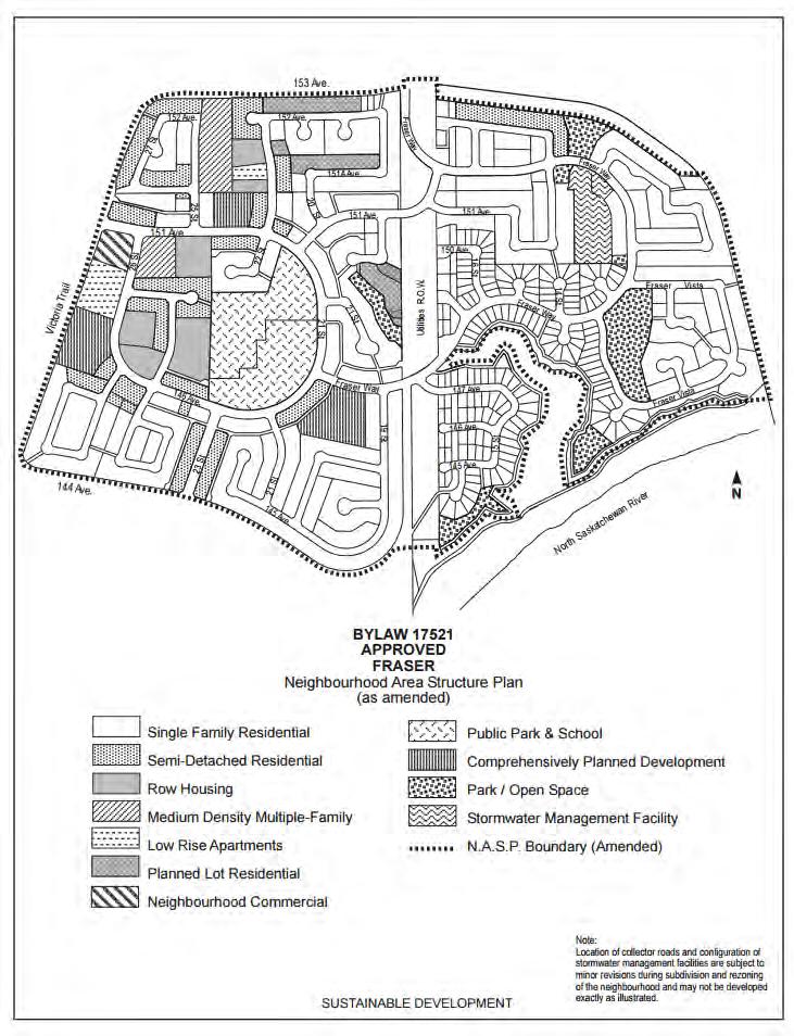 Map 1: Fraser Neighbourhood Area Structure Plan (Bylaw 17521.