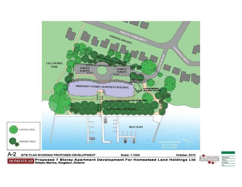 Exhibit A LlLLABURKE PARK EXISTING THEES BOAT SLIPS A-2 SITE PLAN SHOWING PROPOSED DEVELOPMENT Scale: 1:0 October, 2015 liftmii4iifiit1] ~roposed 7 Storey Apartment