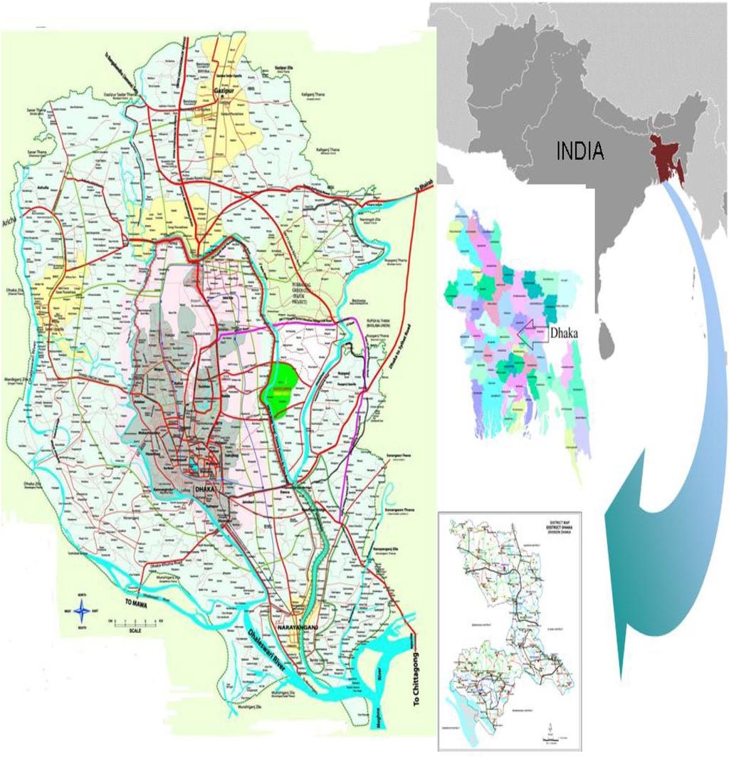 Page 4 of 19 Fig. 1 Location of Dhaka and DMDP area (adapted from Alam and Mullick 2014) techniques for analyzing the data gathered from DMDP reports review, interviews, discussions and maps.