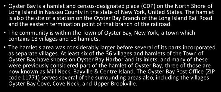 BACKGROUND INFO AIRPORTS WITHIN 30 MILES OF OYSTER BAY, NEW YORK Airport Name Airport Address Distance (miles) City/State Westchester County Airport 240 Airport Rd 17.