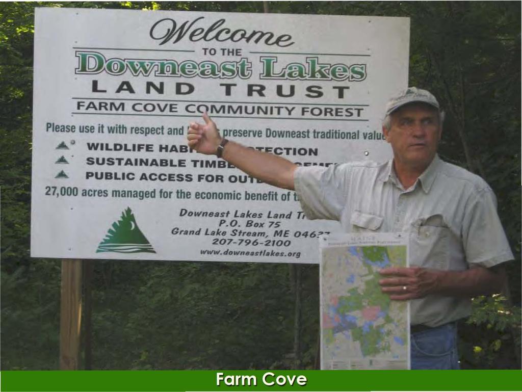 . C)fte TO THE -------- D~~~ LAND TRUST F.ARM COVE COMMUNITY FOREST \ Please use it with respect and WILDLIFE HAB.