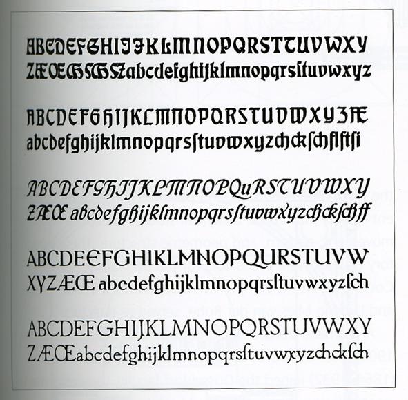 Typefaces released by the Klingspor Type Foundry Top to bottom: Otto Eckmann s