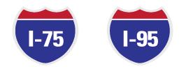 Florida s major highways, including I-75, I-95, the Florida