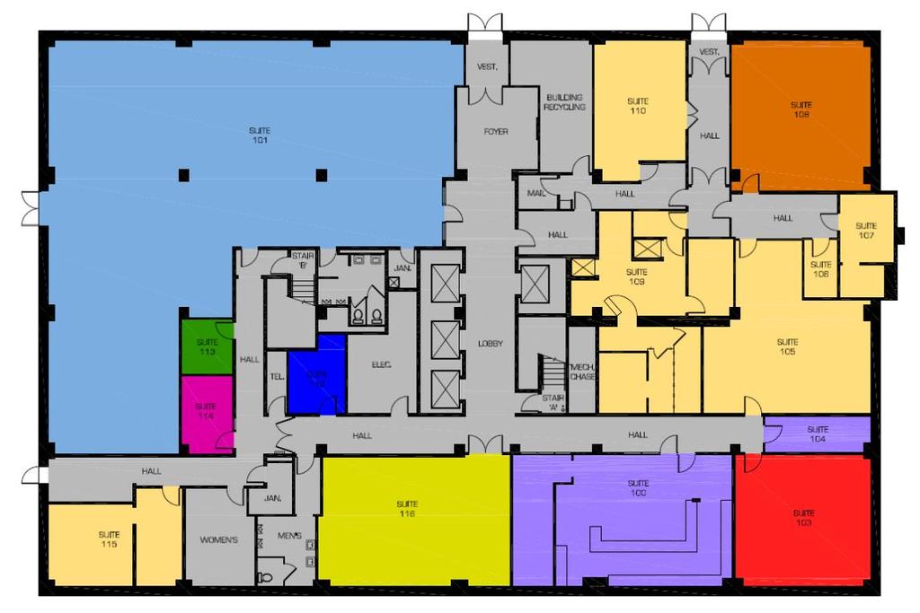 FLOOR PLAN - 1 ST FLOOR Available - Suite 101 Floor/Suite SF ± Configuration