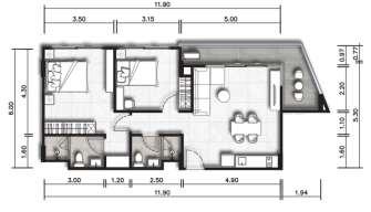 Building A & B Two Bedroom Units Two Bedroom Building A Type 2B-1 Approximately 76.2 76.3 Sq.