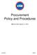 Procurement Policy and Procedures