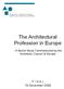 The Architectural Profession in Europe. - A Sector Study Commissioned by the Architects Council of Europe