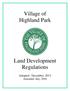 Village of Highland Park. Land Development Regulations