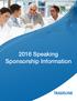 2016 Speaking Sponsorship Information