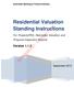 Residential Valuation Standing Instructions