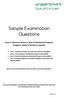 Sample Examination Questions