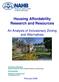Housing Affordability Research and Resources