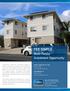 FEE SIMPLE. Multi-Family Investment Opportunity