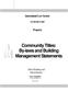 Community Titles: By-laws and Building Management Statements