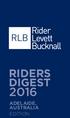 RideRs digest 2016 AdelAide, AustrAliA Edition