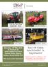 Sale of Farm Machinery & Equipment. Saturday, 19 th May 2018 at am at Chew Valley Fruit Farm Bonhill Road, Bishop Sutton, Bristol BS39 5TS