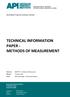 TECHNICAL INFORMATION PAPER - METHODS OF MEASUREMENT