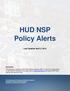 HUD NSP Policy Alerts