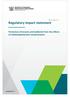 Regulatory impact statement. Protection of tenants and landlords from the effects of methamphetamine contamination