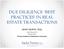 DUE DILIGENCE BEST PRACTICES IN REAL ESTATE TRANSACTIONS