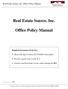 Real Estate Source, Inc. Office Policy Manual