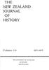 THE NEW ZEALAND JOURNAL OF HISTORY