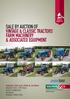 SALE BY AUCTION OF VINTAGE & CLASSIC TRACTORS FARM MACHINERY & ASSOCIATED EQUIPMENT
