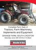 Tractors, Farm Machinery, Implements and Equipment