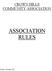 CROWN HILLS COMMUNITY ASSOCIATION ASSOCIATION RULES