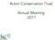 Acton Conservation Trust. Annual Meeting 2017 ACTON CONSERVATION TRUST