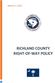 March 17, 2015 RICHLAND COUNTY RIGHT OF WAY POLICY